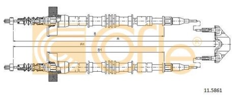 Трос ручного гальма COFLE 11.5861