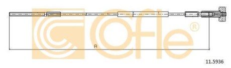 Трос, стояночная тормозная система COFLE 11.5936