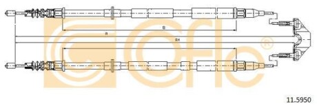 Трос, стояночная тормозная система COFLE 11.5950