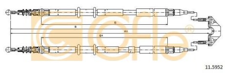 Трос, стояночная тормозная система COFLE 11.5952