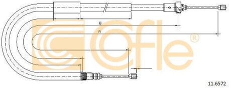 Трос ручного гальма COFLE 11.6572