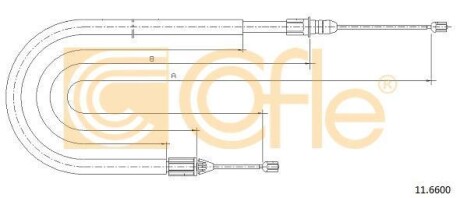 Трос, стояночная тормозная система COFLE 116600