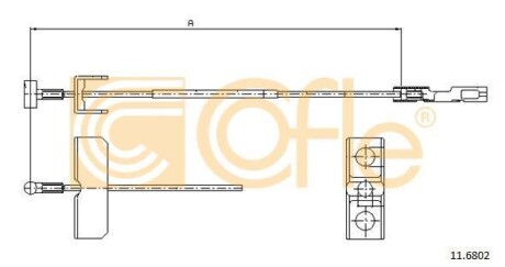Трос ручного, (центр.) 01- (1185mm) COFLE 116802