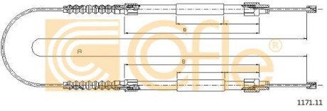 Трос, стояночная тормозная система COFLE 1171.11