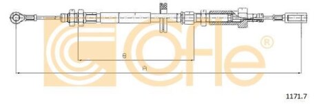 Трос ручного гальма PSA Boxer/Ducato/Jumper 94- 1059/761mm COFLE 11717