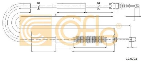 Трос, стояночная тормозная система COFLE 12.0703