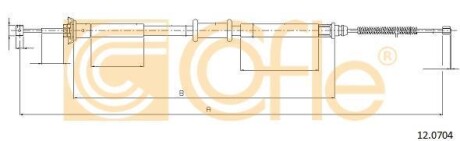 Трос, стояночная тормозная система COFLE 12.0704