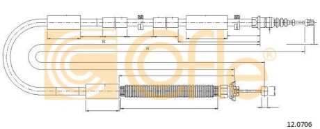 Трос, стояночная тормозная система COFLE 12.0706