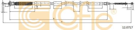 Трос ручного гальма COFLE 12.0717