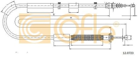 Трос, стояночная тормозная система COFLE 12.0723