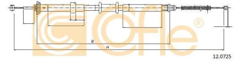 Трос, стояночная тормозная система COFLE 12.0725