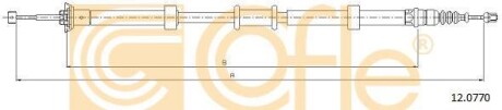 Трос, стояночная тормозная система COFLE 12.0770