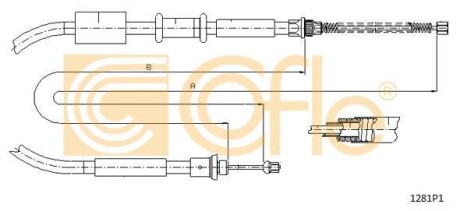 Трос, стояночная тормозная система COFLE 1281P1