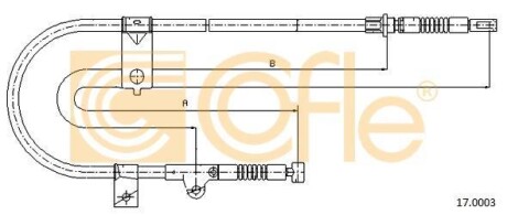Трос ручного гальма COFLE 170003