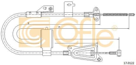 Трос ручного гальма COFLE 170122