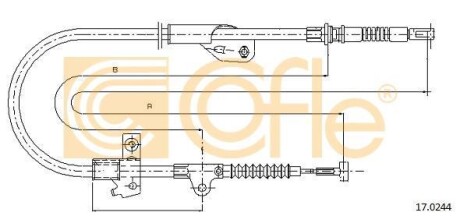 Трос ручного гальма COFLE 17.0244