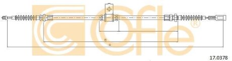 Трос стояночного гальма задній правий COFLE 170378