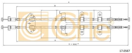 Трос, стояночная тормозная система COFLE 17.0587