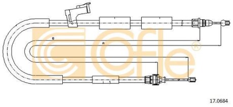 Трос ручного гальма COFLE 17.0684