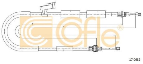 Трос ручного гальма COFLE 17.0685