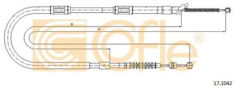 Трос ручного гальма COFLE 17.1042