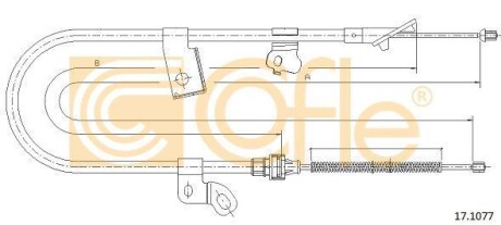 Трос ручного гальма COFLE 17.1077