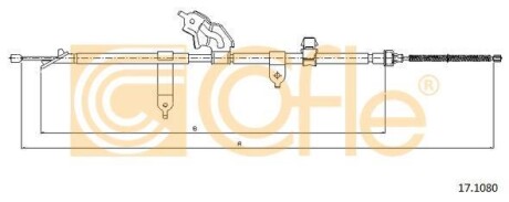 Трос ручного гальма COFLE 17.1080