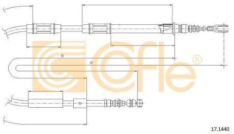 Трос ручного гальма COFLE 17.1440