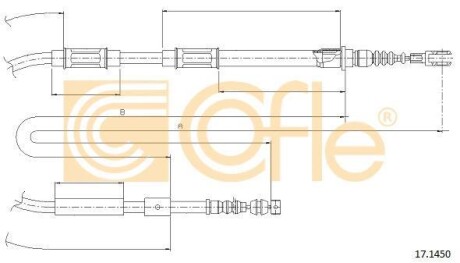 Трос ручного гальма COFLE 17.1450