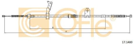 Трос ручного гальма зад. Л Toyota Avensis (T25_) 2003/04-2008/11 COFLE 171480