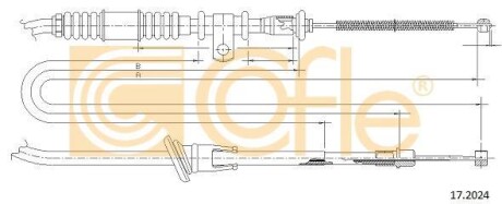 Трос, стояночная тормозная система COFLE 17.2024