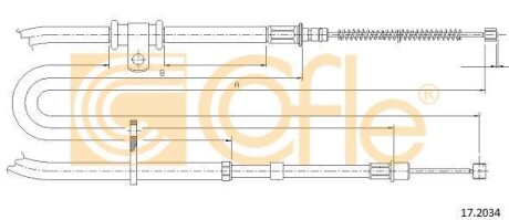 Трос ручного гальма COFLE 17.2034