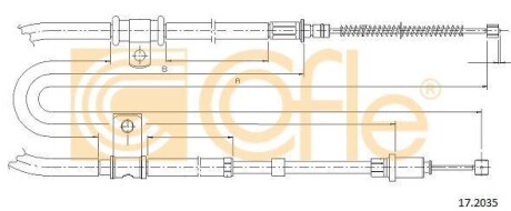 Трос, стояночная тормозная система COFLE 17.2035