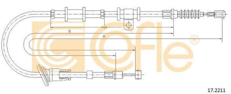 Трос, стояночная тормозная система COFLE 17.2211