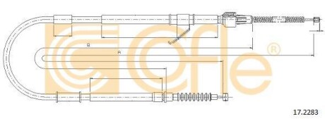 Трос ручного гальма COFLE 17.2283