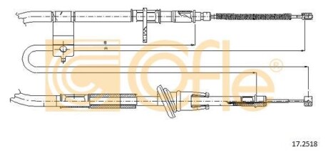 Трос ручного гальма COFLE 17.2518