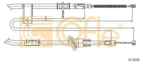 Трос ручного гальма COFLE 17.2519