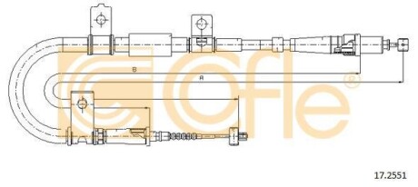 Трос ручного гальма COFLE 17.2551