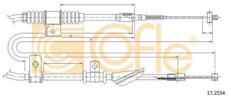 Трос, стояночная тормозная система COFLE 17.2554