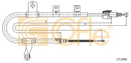 Трос ручного гальма COFLE 17.2560