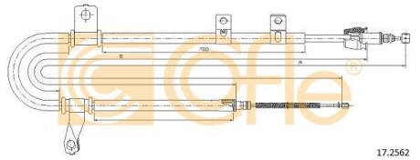 Трос, стояночная тормозная система COFLE 17.2562