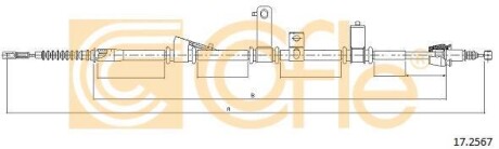Трос ручного гальма COFLE 17.2567