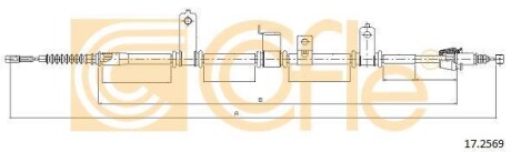Трос стояночного гальма задній правий COFLE 172569