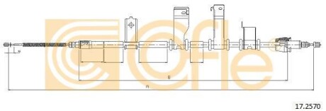 Трос, стояночная тормозная система COFLE 172570 (фото 1)