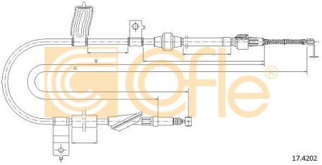 Трос ручного гальма COFLE 17.4202