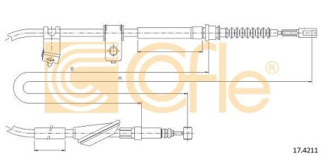 Трос ручного гальма COFLE 17.4211
