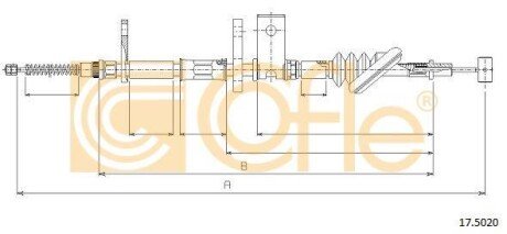 Трос, стояночная тормозная система COFLE 17.5020 (фото 1)