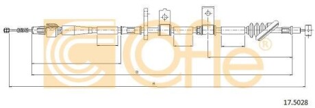 Трос ручного гальма COFLE 17.5028