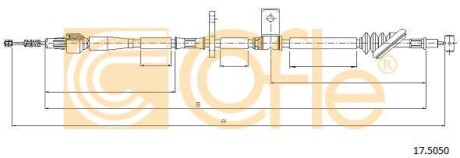 Трос ручного гальма COFLE 17.5050