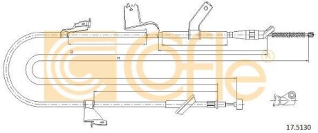 Трос ручного гальма COFLE 17.5130